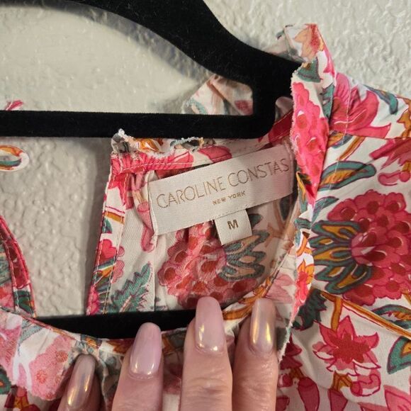 Caroline Constas Flutter Mini Dress Strawberry Print Sz M New - Picture 5 of 9